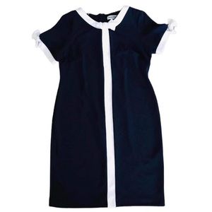 Shelby & Palmer Women’s Size 16 Navy Blue Stripped Ribbon Stretch Dress